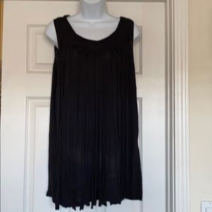 Super cute black fringe tank top